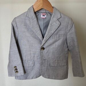 Janie and Jack 3T Gray Kids Linen/Cotton Blend Blazer